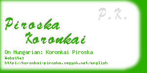 piroska koronkai business card